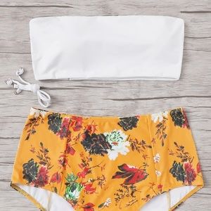 Floral high waisted swimsuit